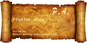 Pfeffer Alex névjegykártya