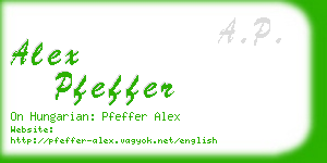 alex pfeffer business card